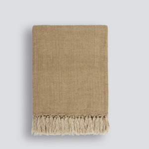 Blankets Throws: Millhouse Linen Throw | Cumin