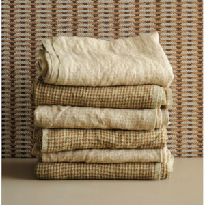 Cooks Tools: Linen Tea Towel | Sepia Houndstooth