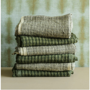 Linen Tea Towel | Stripe Check