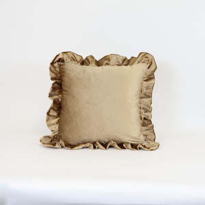 Velvet Pleat Cushion | Antique Gold