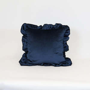 Cushions: Velvet Pleat Cushion | Navy