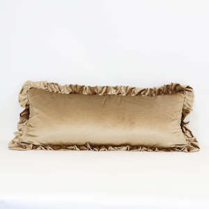 Velvet Pleat Lumber Cushion | Antique Gold