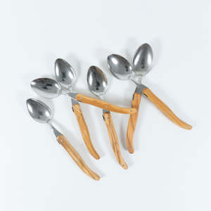 Laguiole: Olive Wood Dessert Spoons (set of 6)
