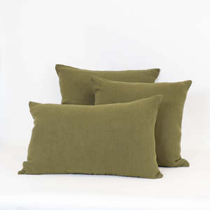 Cushions: Linen Cushion  |  Olive