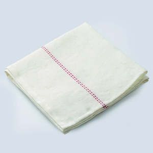 Table Linen: Rythmo Linen Napkins | White/Red