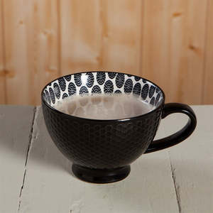 Latte Stoneware Mug | Black Stamped