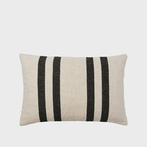 Sigrun Cushion-Feather inner | Light Beige/Black 40x60