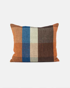 Cabin Linen Cushion with Feather Inner | Midnight/Multi