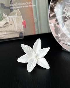 Decor: White Ceramic Flower | 6 Petals