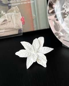 Decor: White Ceramic Flower | 11 Petals