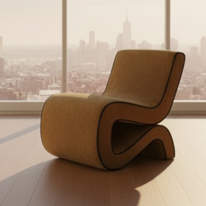 Scroll Chair | Gold + Black Piping