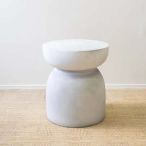 Furniture: Pedestal Side Table | Stone - Last One