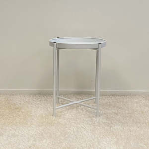 Furniture: Sofia Round Side Table | White