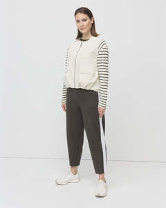 Marco Polo Side Stripe Ponte Legging | Khaki