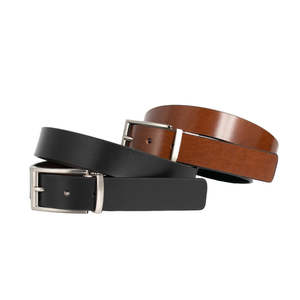 REVERSIBLE Leather Belt -Sandwich Guy | Blk/Tan