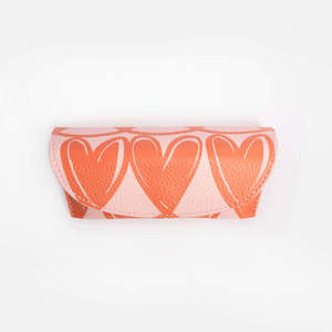 Eyeglass Flap Case | Pink Linked Hearts