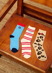 Socks: FRNCH Cornish Socks -3 Pack One size | Rouge