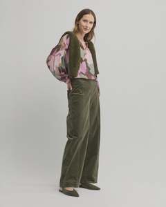 Yarra Trail Woods Wide Leg  Cord Pant | Loden
