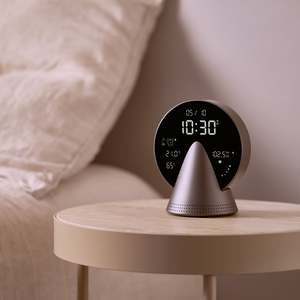 Lexon-Conic Radio/Alarm Clock | Platinum Grey