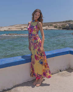 Kachel - Mia Halter Dress | Golden Dusk