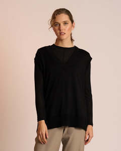 Neris Mesh Encore Top | Black