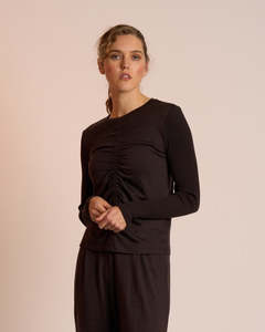 Neris 100% Merino Rouched Top | Bitter Sweet