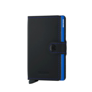 Secrid Matte Leather Mini Wallet | Black/Blue