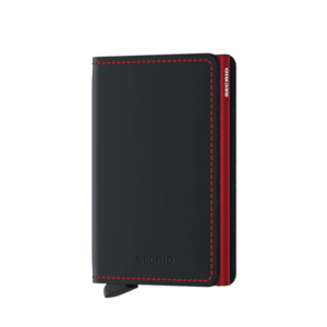 Secrid: Secrid Matte Leather Slim Wallet | Black/Red