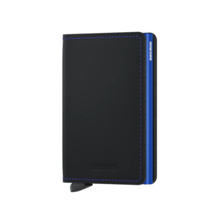 Secrid Matte Leather Slim Wallet | Black/Blue