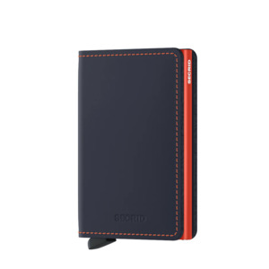 Secrid  Matte Leather Slim Wallet | Night Blue/Orange