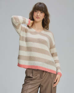Zaket & Plover Cozy Kid Stripe V | Clay