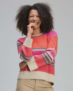 Zaket & Plover Stripe Pop Jumper | Amaranth