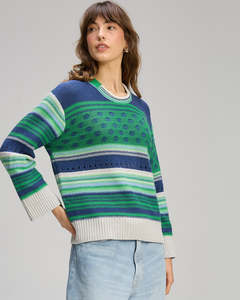 Zaket & Plover Stripe Pop Jumper | Parsley