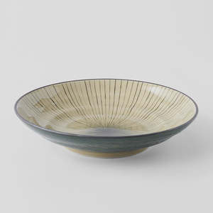 Japanese Medium Converging Shallow Bowl | Green