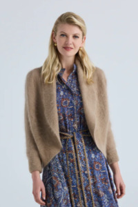 Clothing: Lania Paloma Shawl Collar Shrug | Latte