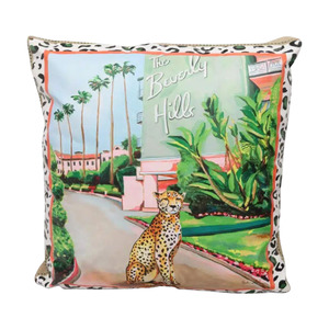 Art Cushion Beverley Hill | Green /Pink