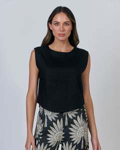 Naturals: Naturals GA581 Singlet | Black Linen