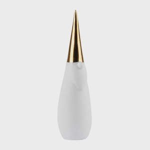 Porcelain Decoration | Large Gold Glaze Santa