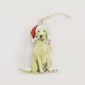 Christmas Hanger | Labrador with Candy Cane
