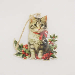 Christmas Hanger | Cat with Garland