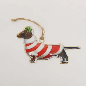Christmas Cards: Christmas Hanger | Dachshund Red