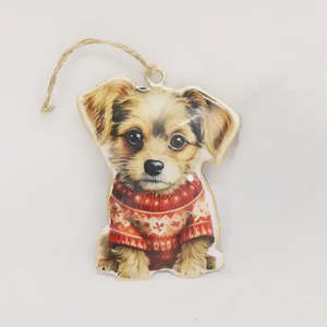 Christmas Hanger | Puppy in Red Jumper