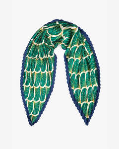 Pleated Scarf | Emerald Fan