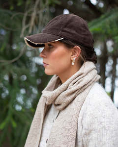 Lace Peak Cord Cap | Chocolate