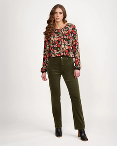 Cord Pants: Vassalli 5911M- Straight Leg Cord Pant | Deep Sage