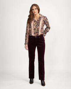 Vassalli 5911M- Straight Leg Cord Pant | Mulberry