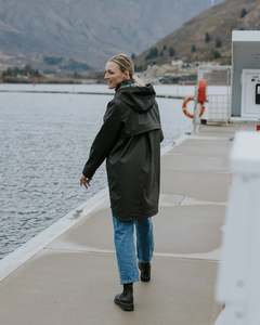 Moke Billie Rain Coat | Black with Evie Marble