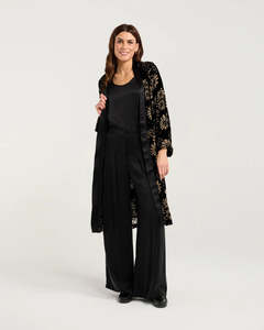 Coats: Blackstone Carrie Burnout Kimono | Black Daisy