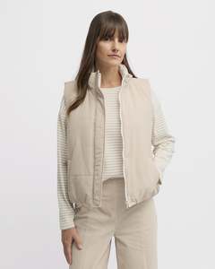 Yarra Trail Levity  Reversible Puffer | Almond/Ecru