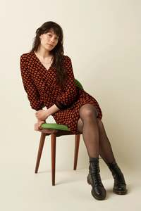 King Louie Marjorie Dress | Black/Orange